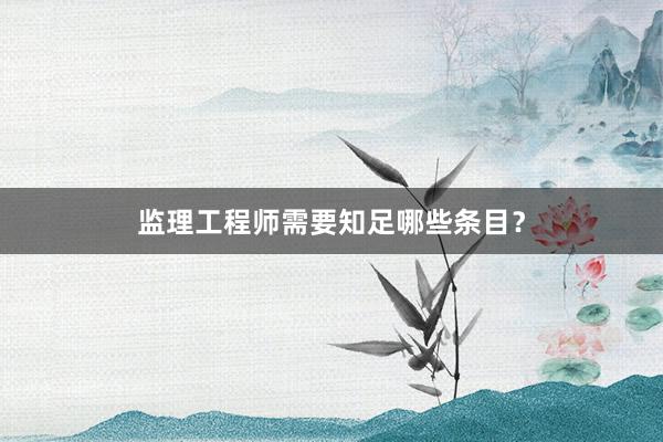 监理工程师需要知足哪些条目？